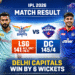 Lucknow Super Giants vs Delhi Capitals Match Scorecard