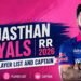 Rajasthan Royals | RR 2026 Squad Player List and Captain