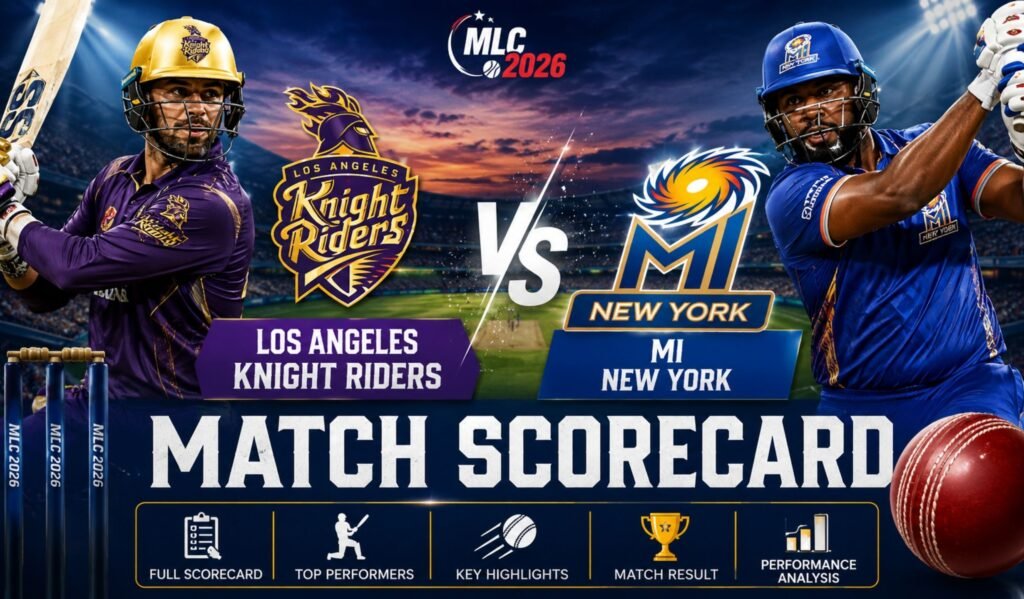 MI New York vs Los Angeles Knight Riders Match Scorecard: Full Scorecard, Highlights & Result on July 04, 2026