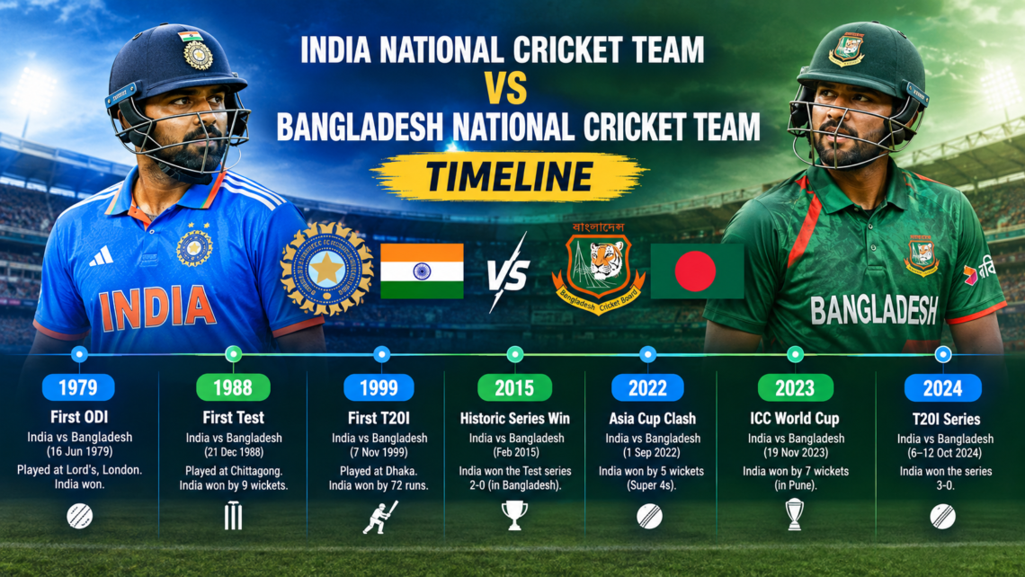India National Cricket Team vs Bangladesh National Cricket Team Timeline